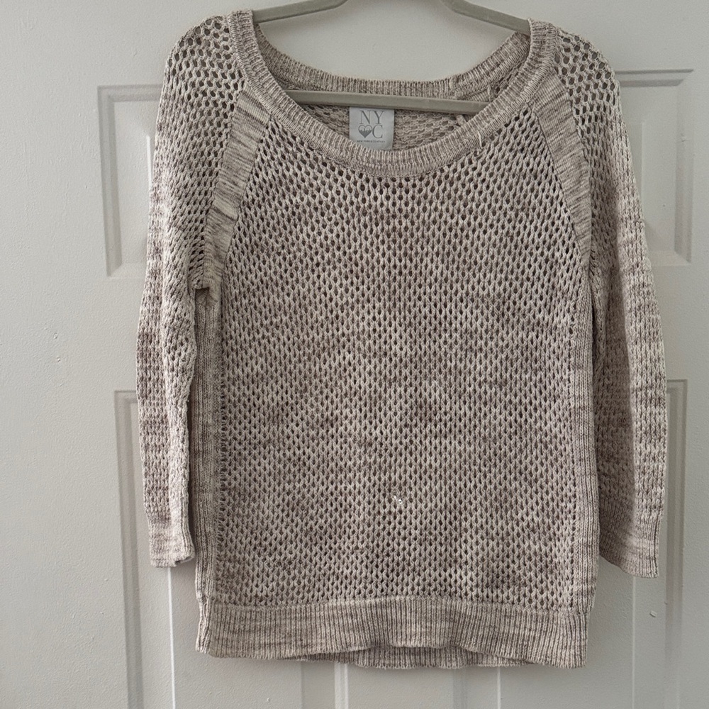 New York & Company Cream Knit Sweater